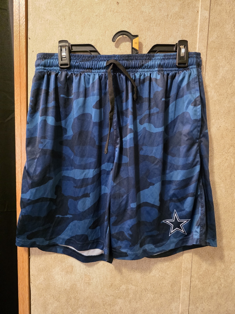 NFL Men's Blue Camo Athletic Shorts with Star Logo